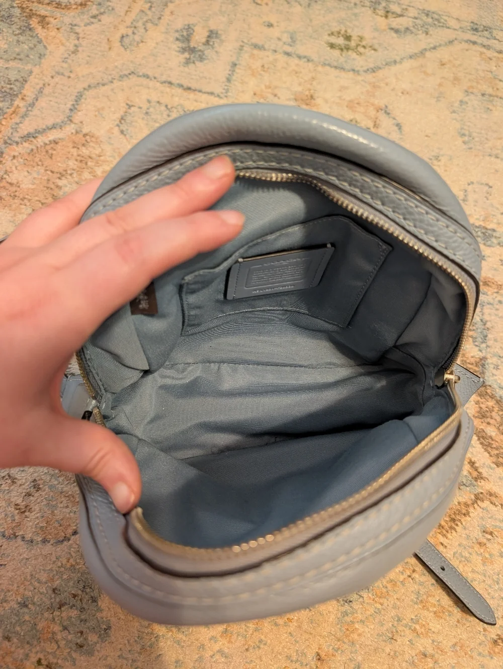 Coach Andi Mini Backpack Blue Pebbled Leather F30530 - Picture 10 of 12
